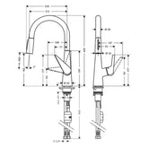 Hansgrohe "Talis M51 200 2jet" Spültisch-Einhebelmischer (herausziehbar, chrom)